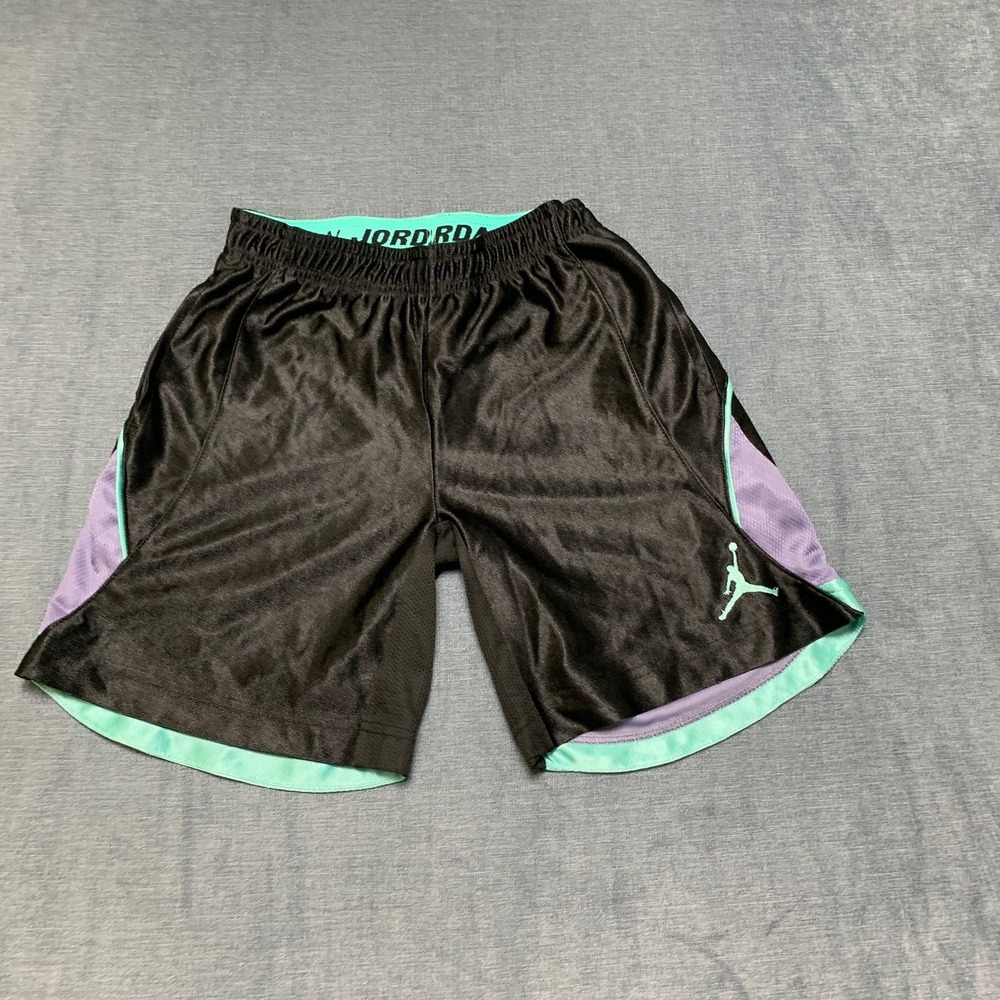Air Jordan Athletic Shorts Boys M Black Jumpman Logo Sportswear Elastic Waist